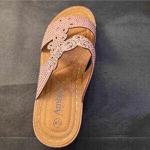 BRAND NEW AMBU FLORAL DESING WOMEN'S MULE SANDAL